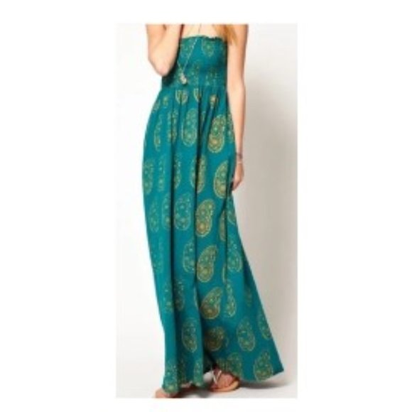 Denim & Supply Ralph Lauren Dresses & Skirts - Denim & Supply Ralph Lauren XS Gold Imprint Maxi Dress in Teal Turquoise